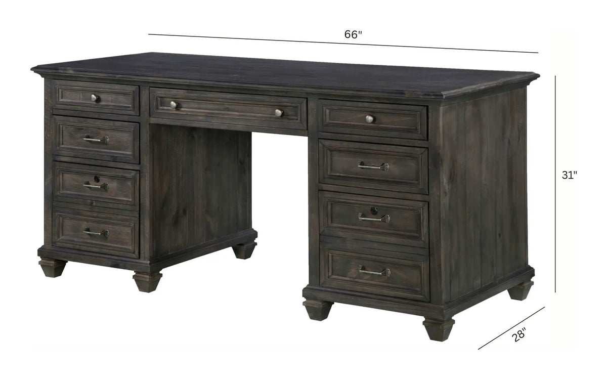 Sutton Place - Executive Desk - Weathered Charcoal, photo 3 of 6