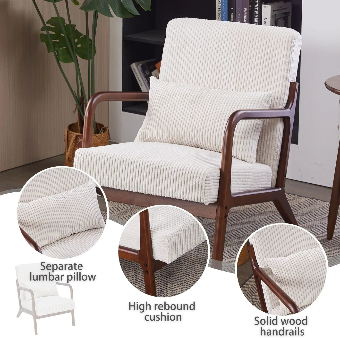 Accent Chair With Pillow And Wood Frame by HouseOfZazla