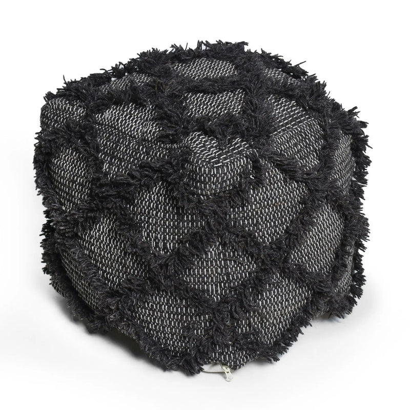 Jumanji - Handcrafted Wool And Cotton Pouf - Brown by Unique Piece Furniture