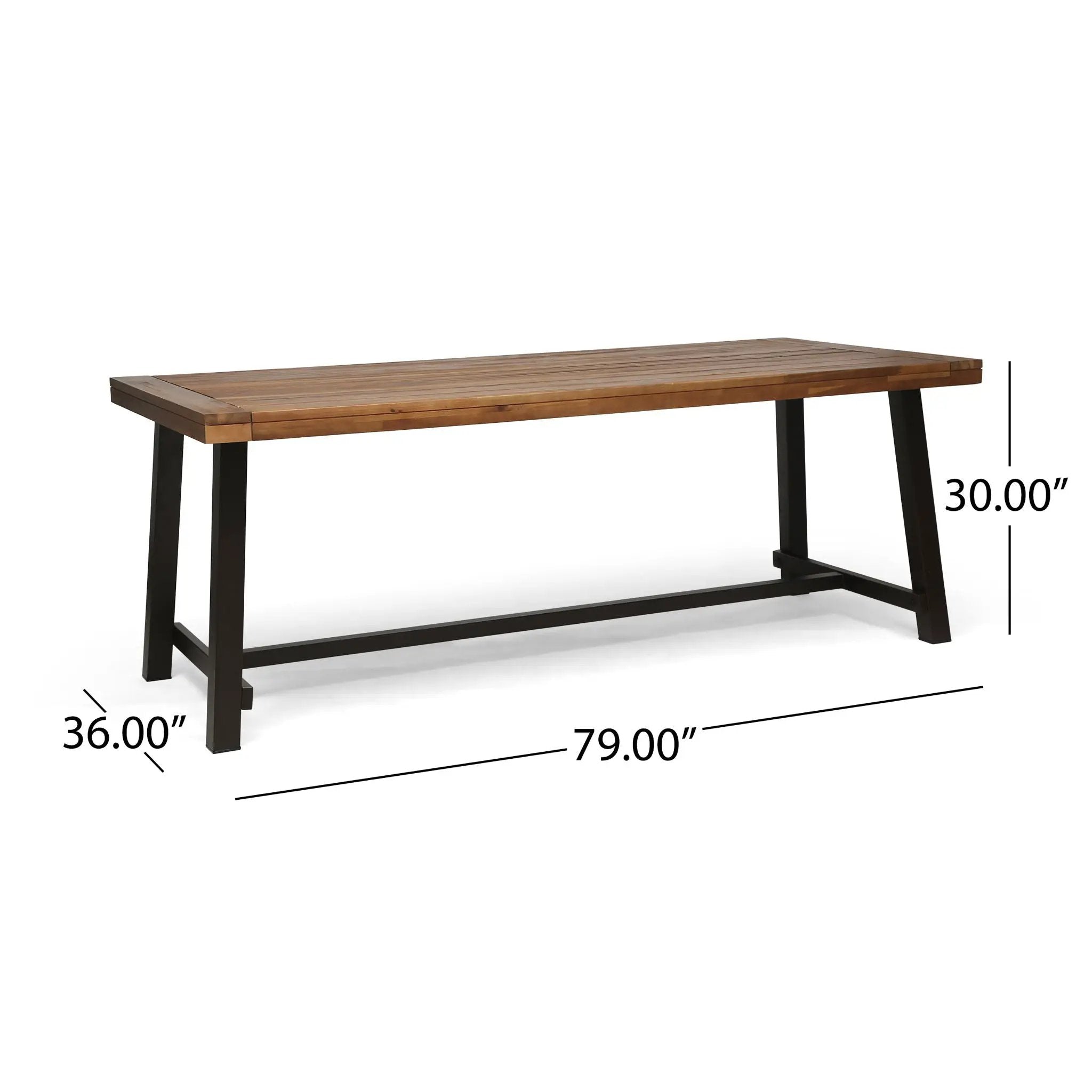 Equilibrium Outdoor Dining Table with Wooden Frame and Slat Top by HouseOfZazla