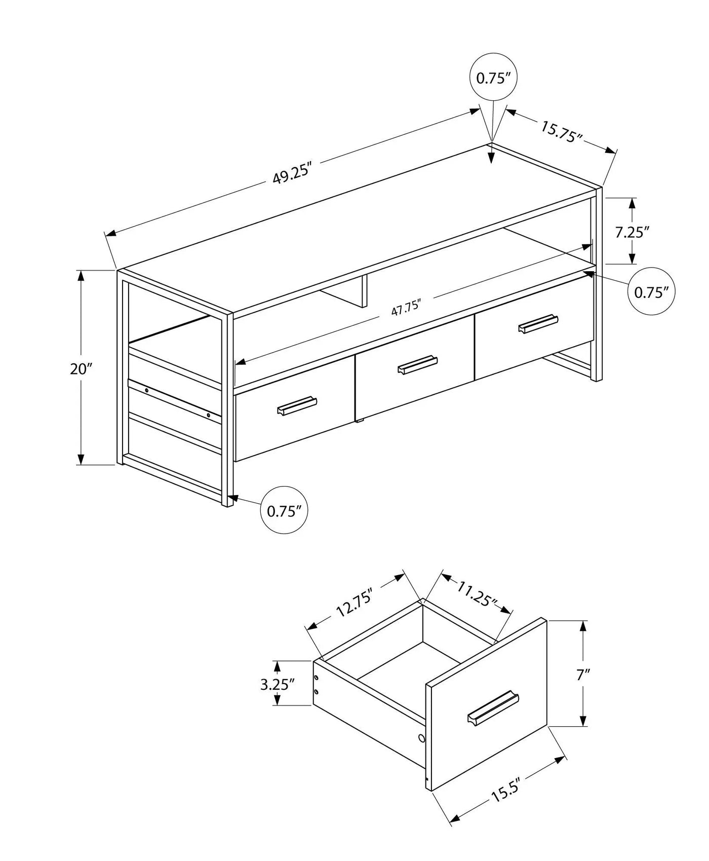TV Stand Console Media Entertainment Center with Storage Drawers by HouseOfZazla