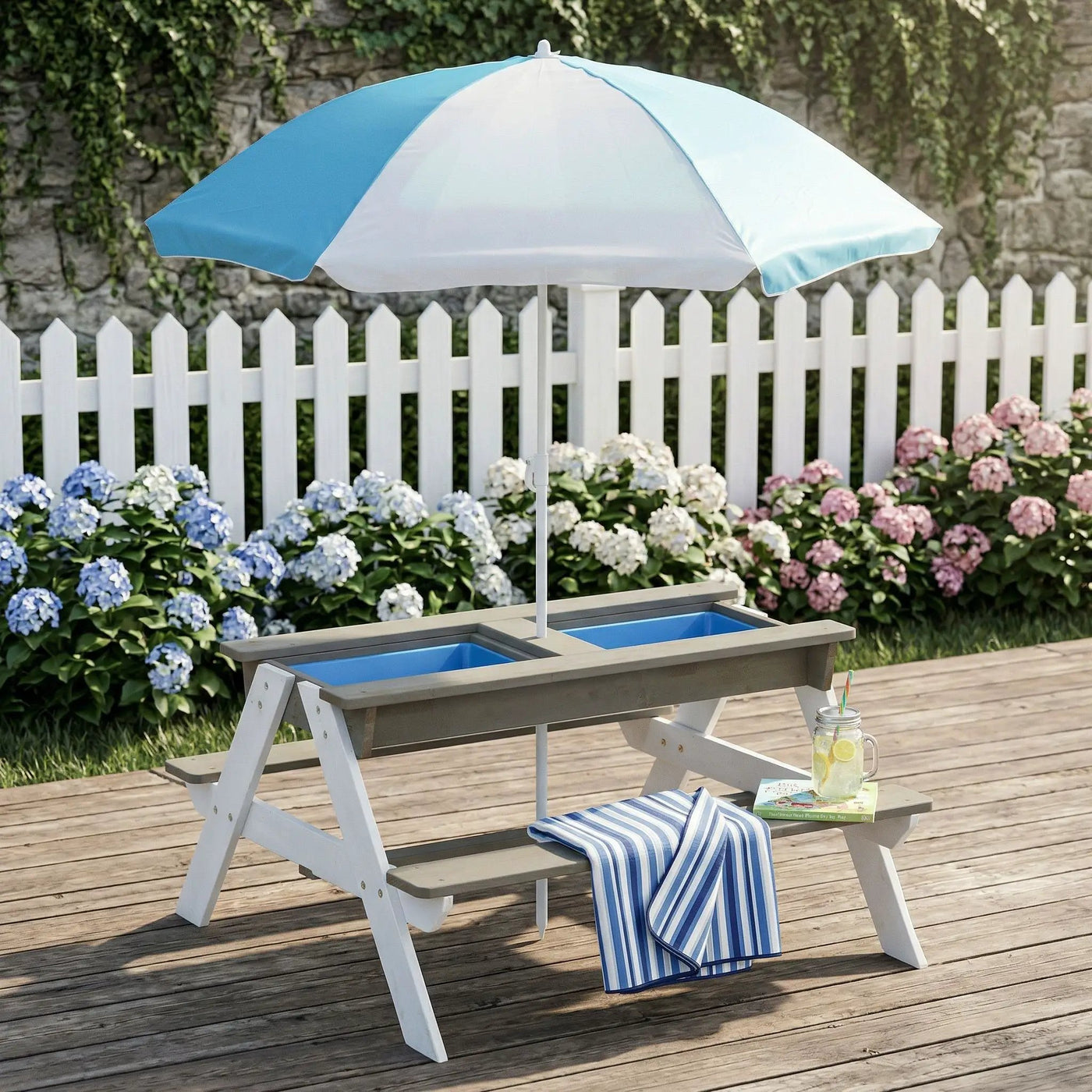 Kids Picnic Table With Sand and Water Table Conversion by HouseOfZazla