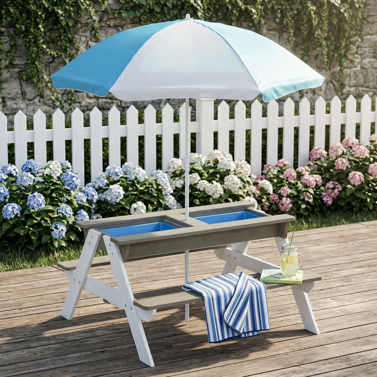 Kids Picnic Table with Sand and Water Table Conversion - Cedar Outdoor Table, photo 22 of 31