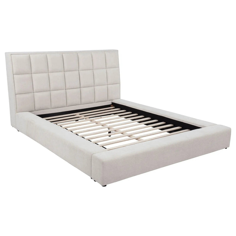 Dreux Upholstered Eastern King Panel Platform Bed Cream by Unique Piece Furniture
