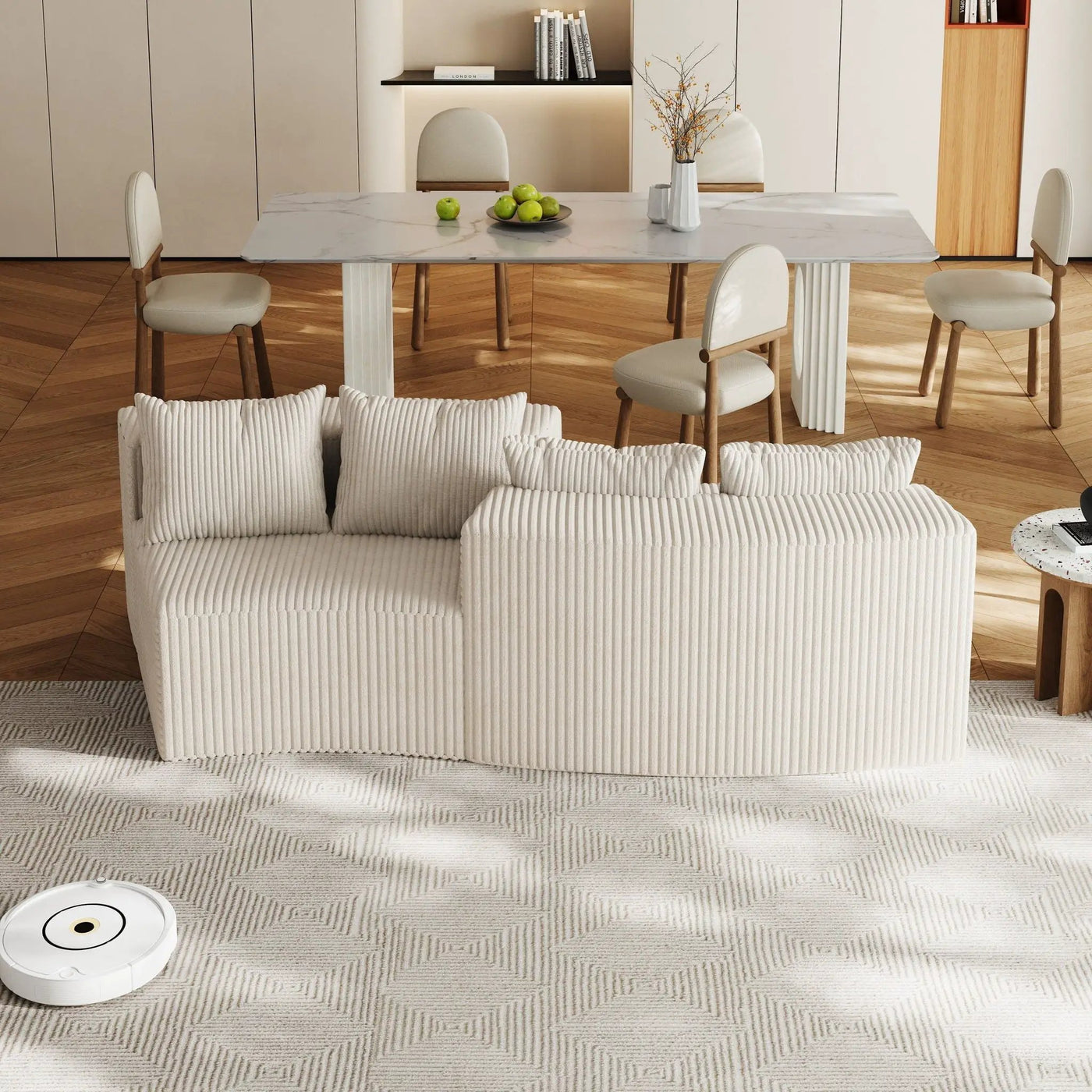 Curved Sectional Sofa With 4 Pillows, Modular Semi Circular Design by HouseOfZazla