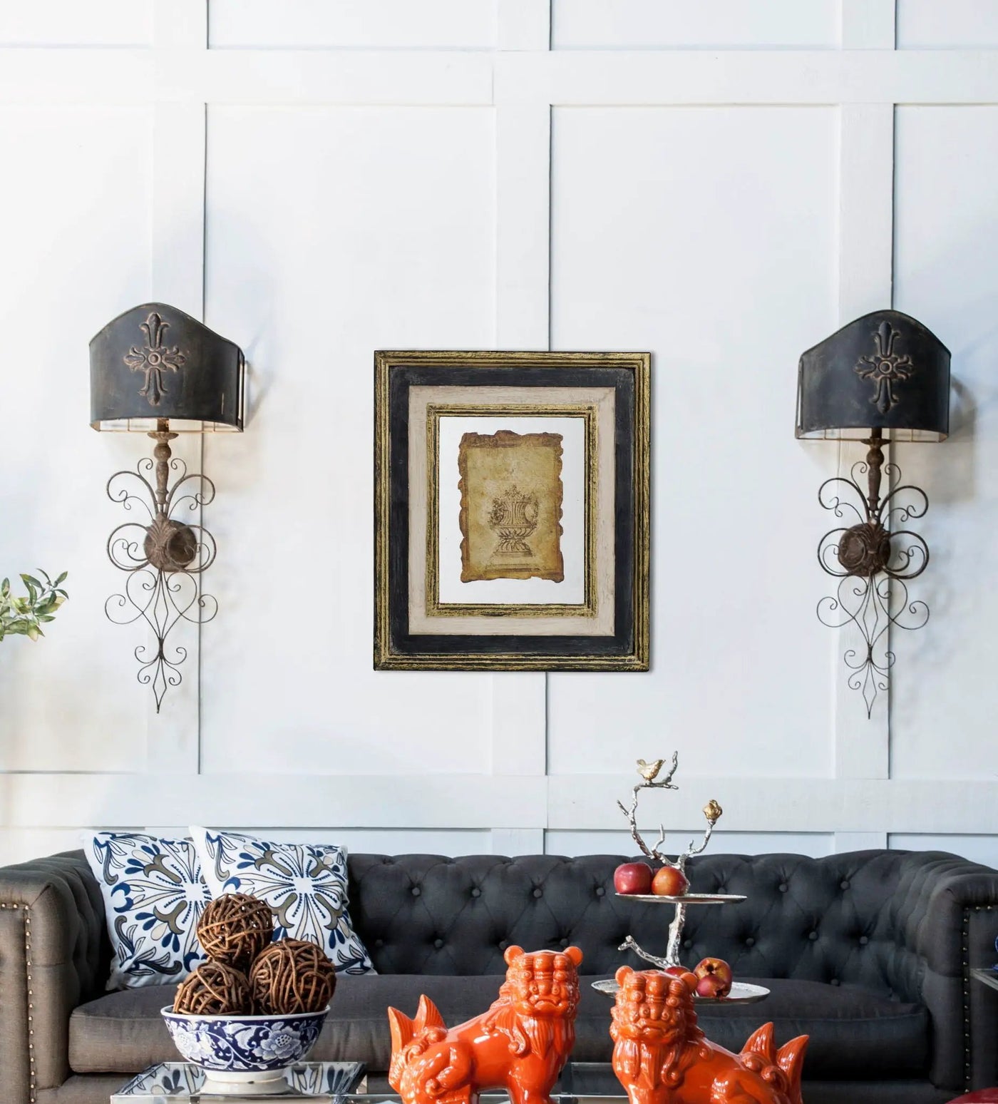 Lucian - Stylish Framed Antiqued Sculpture Print by HouseOfZazla