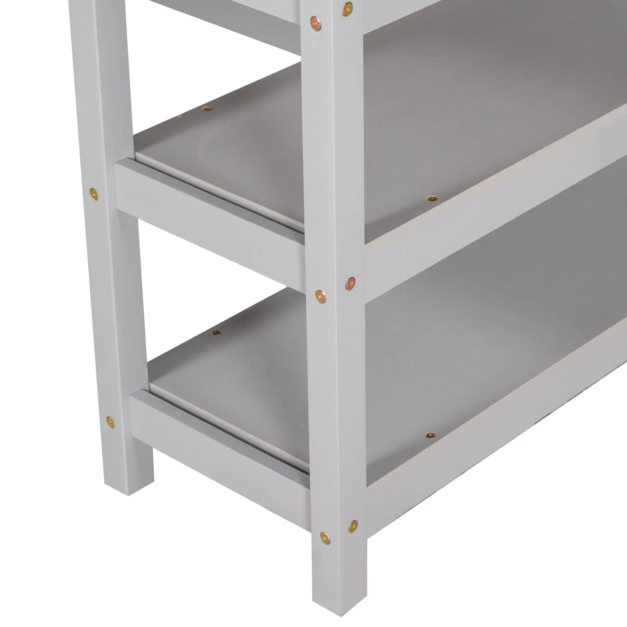 Loft Bed With Storage Shelves And Under Bed Desk