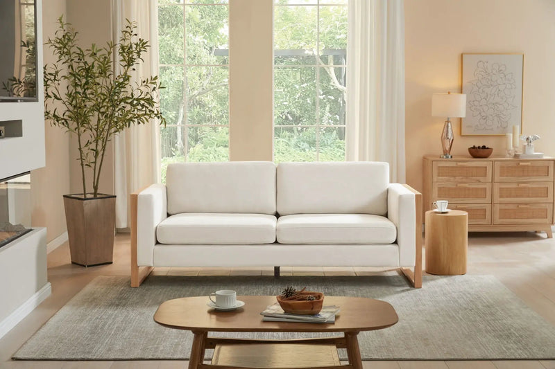 Modern 3-Seater Sofa With Solid Wood Legs by HouseOfZazla