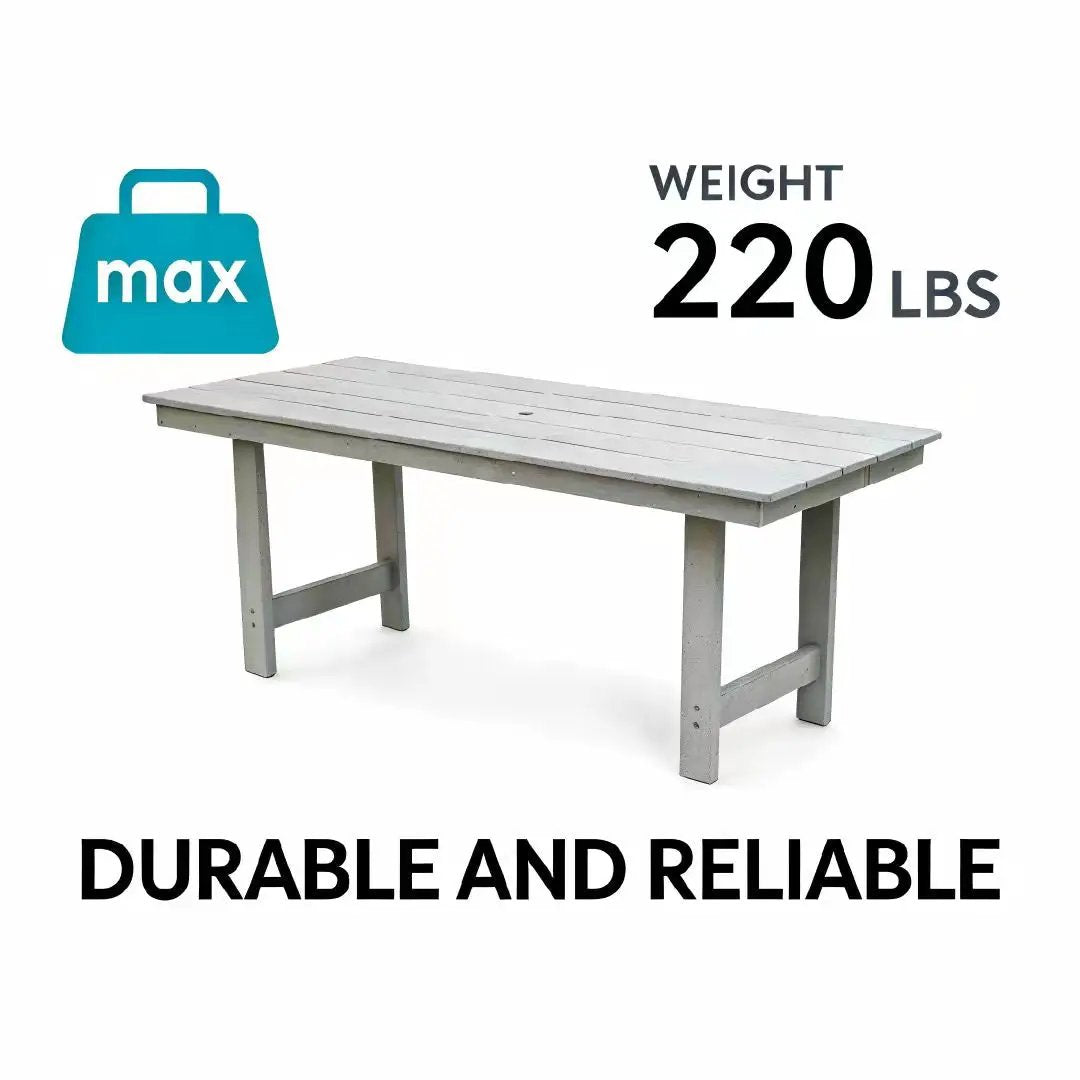 HDPE Patio Dining Family Table with Umbrella Hole by HouseOfZazla