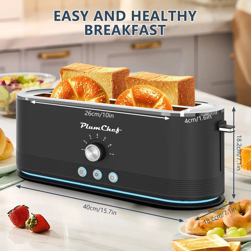 4-Slice Stainless Steel Toaster with 7 Browning Settings by HouseOfZazla