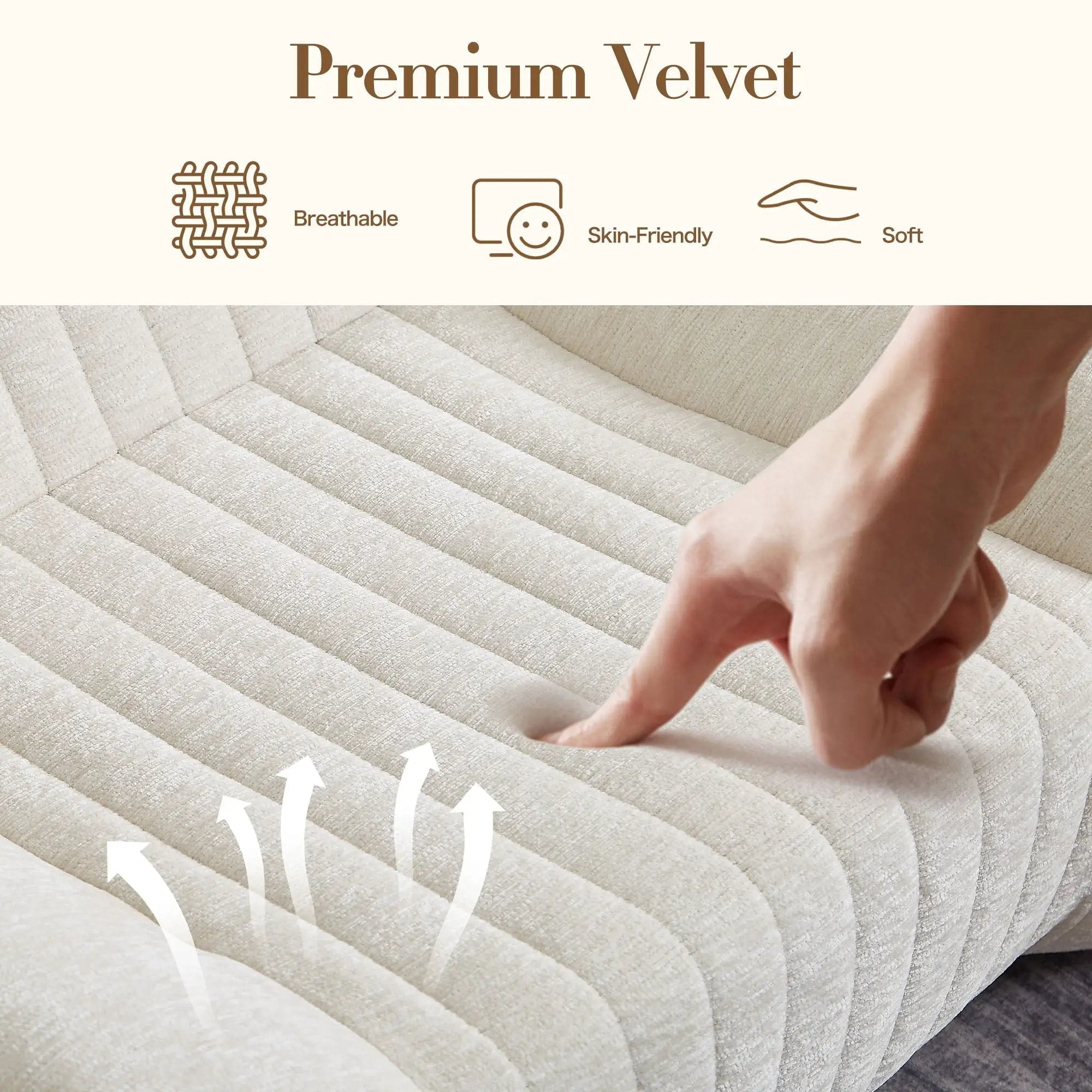 Bean Bag Chair For Adults, Lazy Floor Sofa Couch Memory Foam Bean Bag Sofas Chenille Fabric Reading Chair Comfortable Corner Lounge Sofa For Living Room - White by Unique Piece Furniture