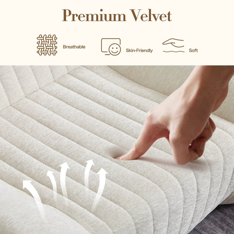 Bean Bag Chair For Adults, Lazy Floor Sofa Couch Memory Foam Bean Bag Sofas Chenille Fabric Reading Chair Comfortable Corner Lounge Sofa For Living Room - White by HouseOfZazla