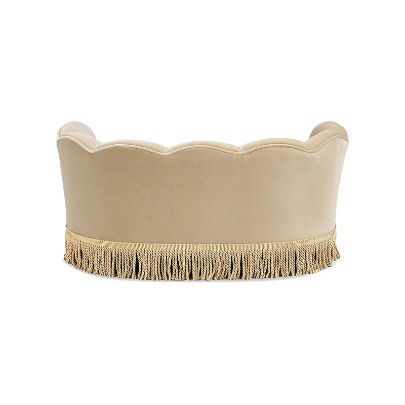 Clara 34.5" Scalloped Pet Sofa Bed, Medium, Fawn by HouseOfZazla