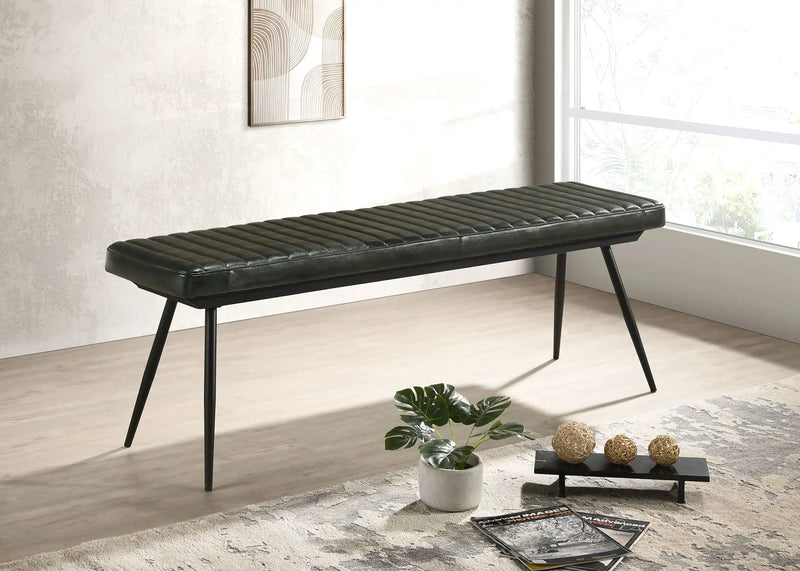 Misty Leather Upholstered Dining Bench Antique Espresso by Unique Piece Furniture