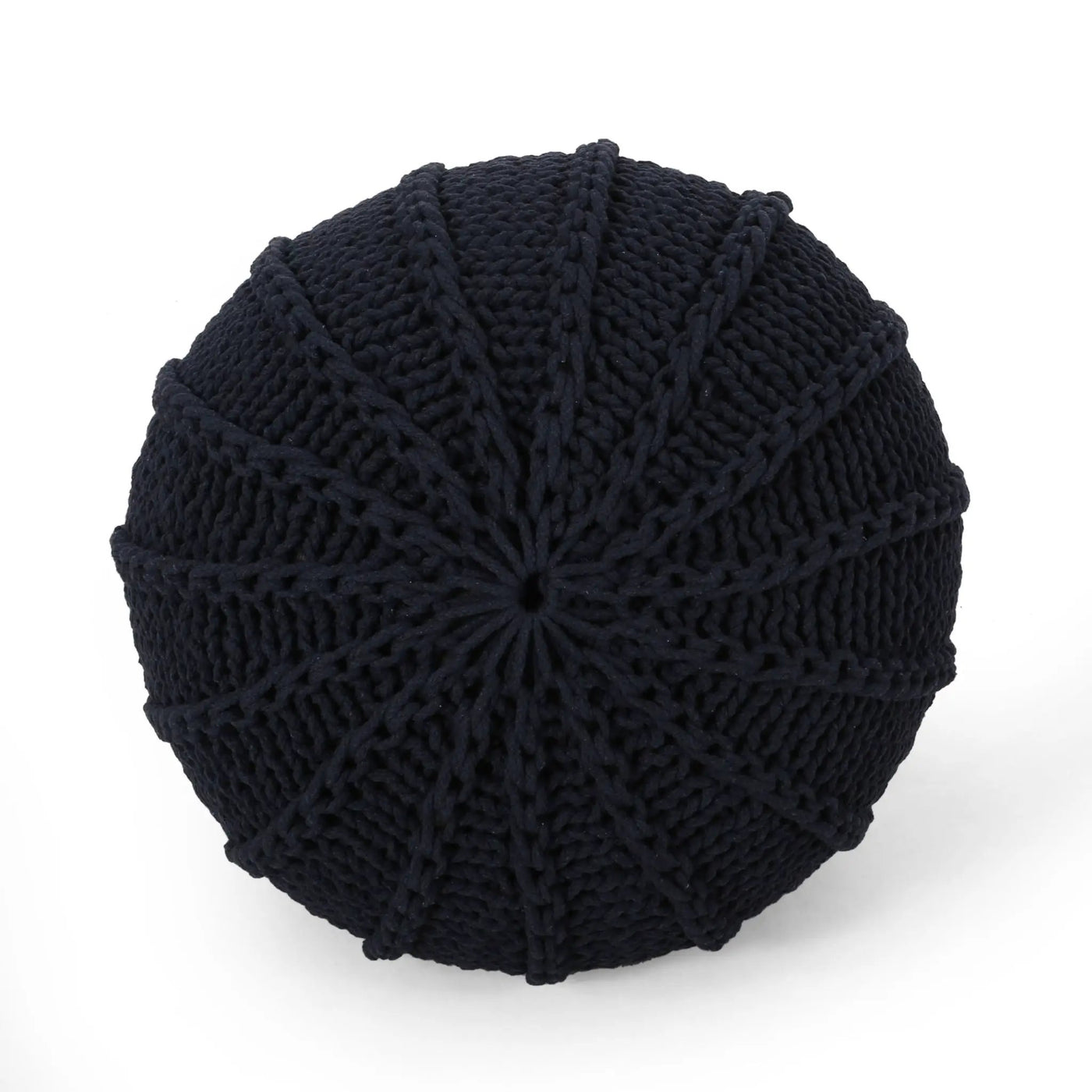 Bordeaux Knitted Round Pouf Ottoman And Floor Cushion by HouseOfZazla