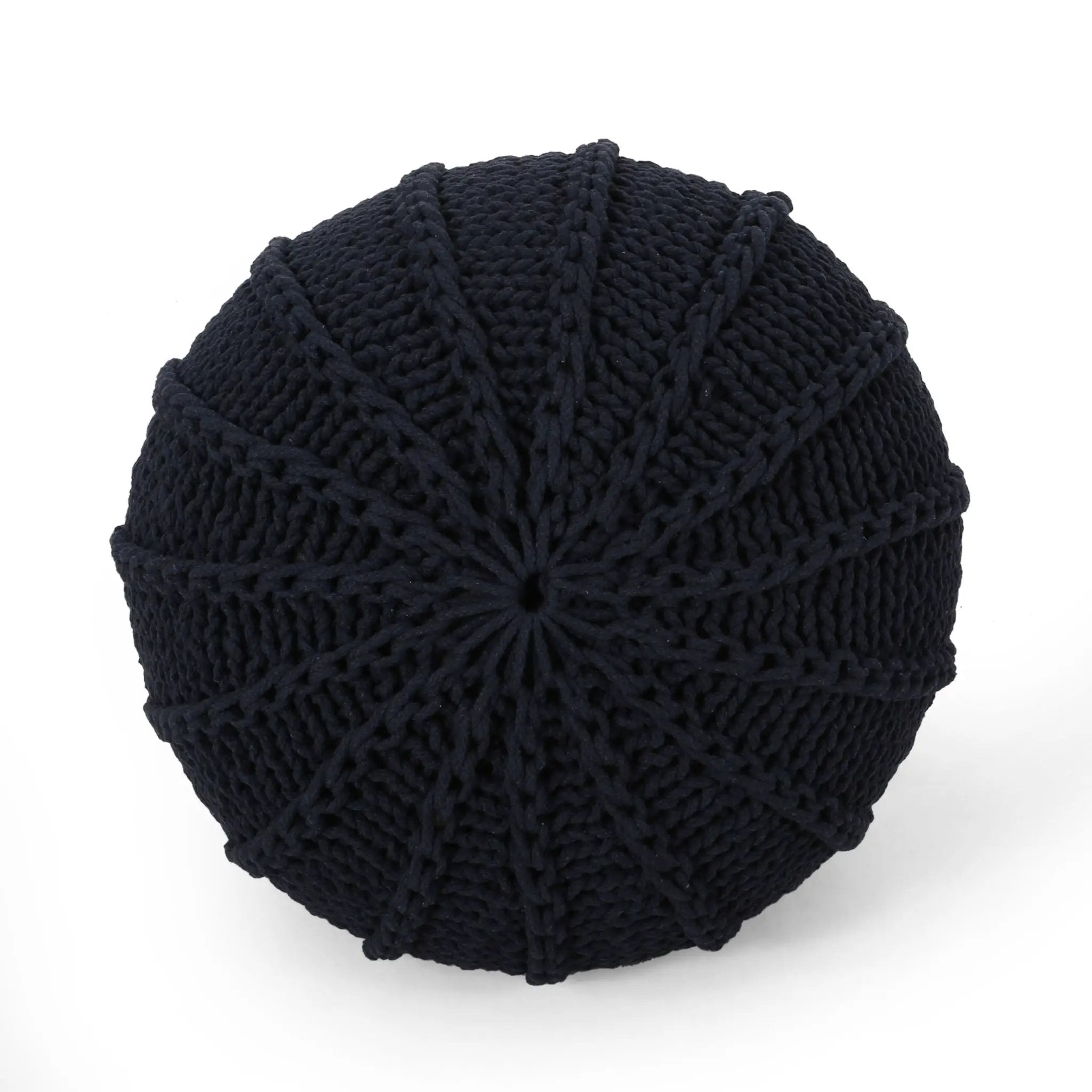 Bordeaux Knitted Round Pouf Ottoman And Floor Cushion by HouseOfZazla