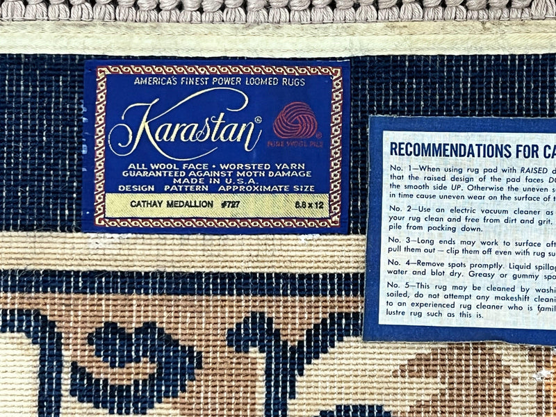 Karastan Rug 8.8 x 12, Cathay Medallion #727, Wool Karastan Carpet, Original Collection 700 Series, Discontinued, Vintage Karastan Area Rug by Jewel Rugs