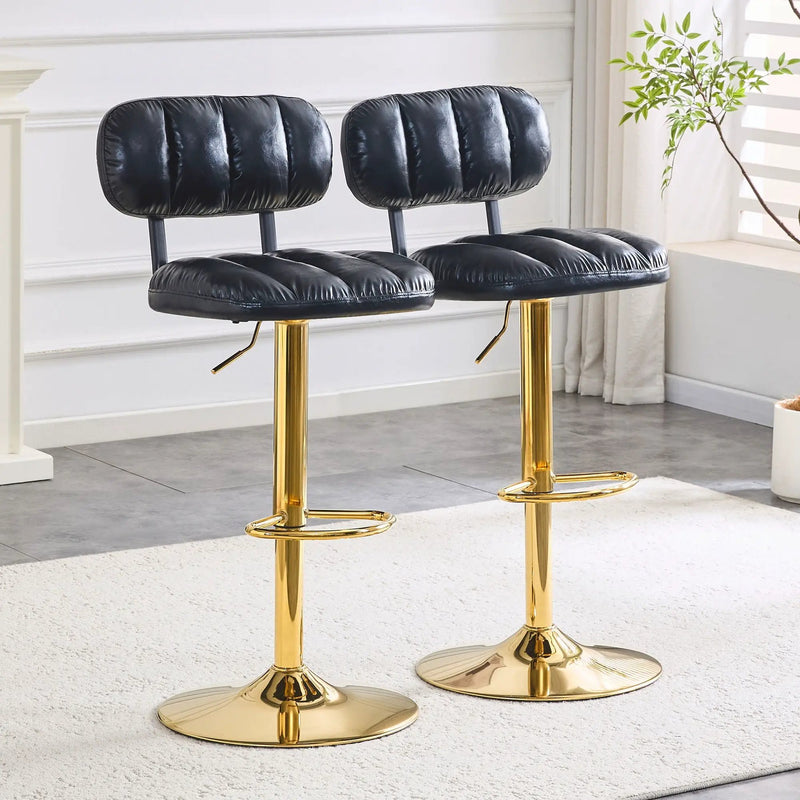 Adjustable Height Bar Stools & Footrest For Kitchen Island (Set of 2) by Unique Piece Furniture
