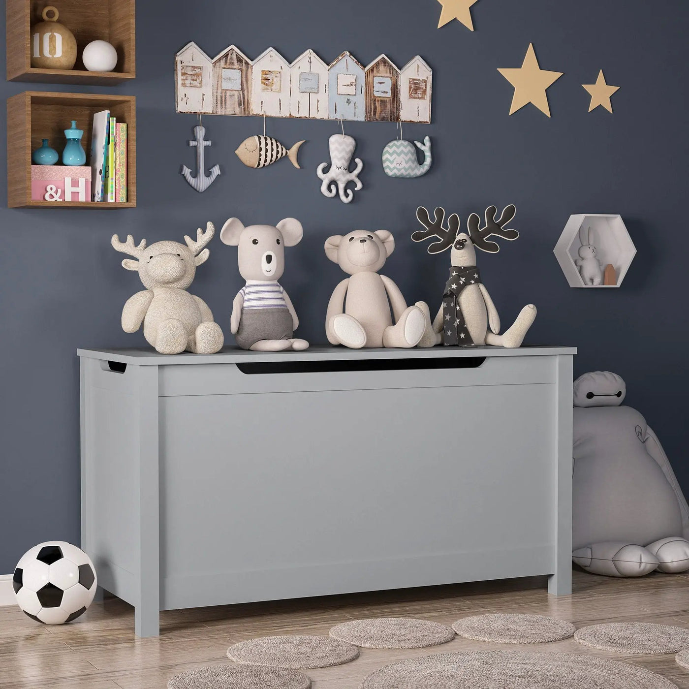 Toy Box Storage With Safety Hinged Lid by HouseOfZazla