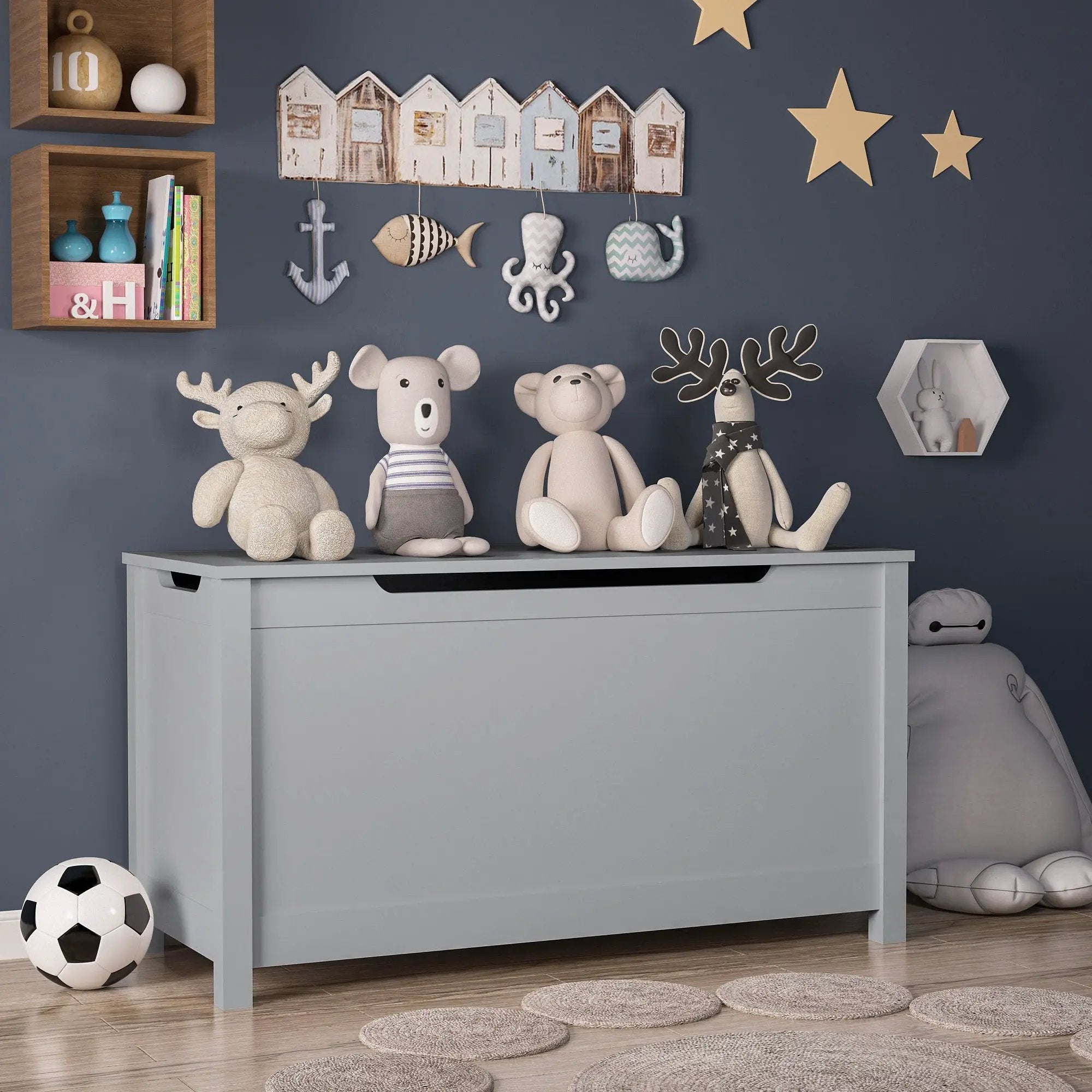 Toy Box Storage With Safety Hinged Lid by Unique Piece Furniture
