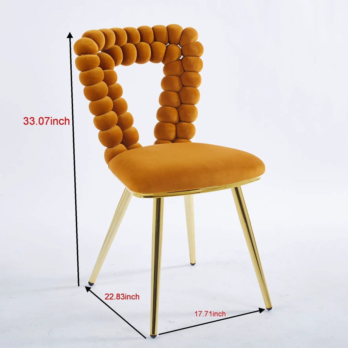 Modern Chair With Iron Tube Legs, Soft Cushions And Comfortable Backrest, Suitable For Dining Room, Living Room, Cafe, Hairball Back by HouseOfZazla