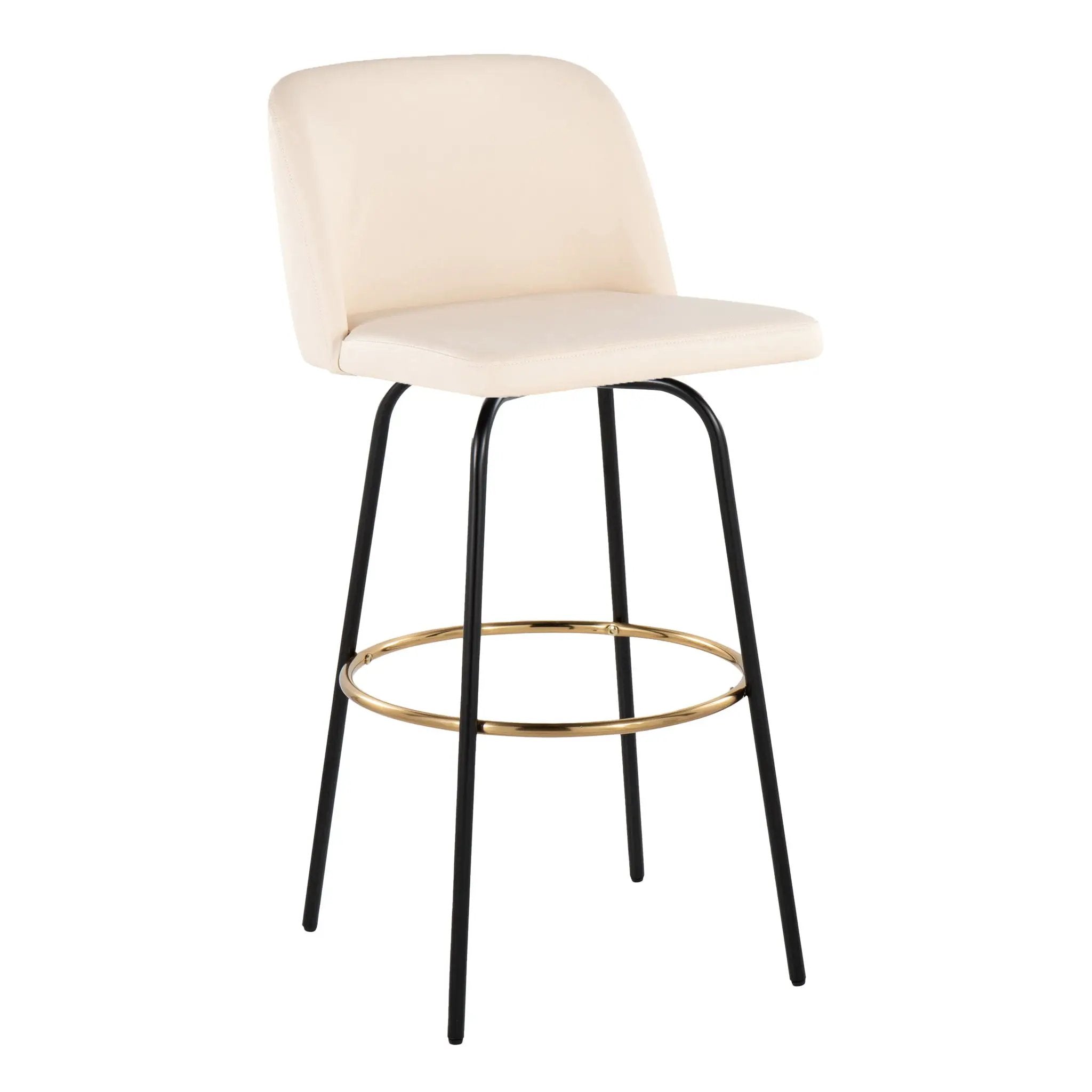 Toriano - Contemporary Fixed Height, Barstool With Swivel & Round Footrest (Set of 2) by Unique Piece Furniture