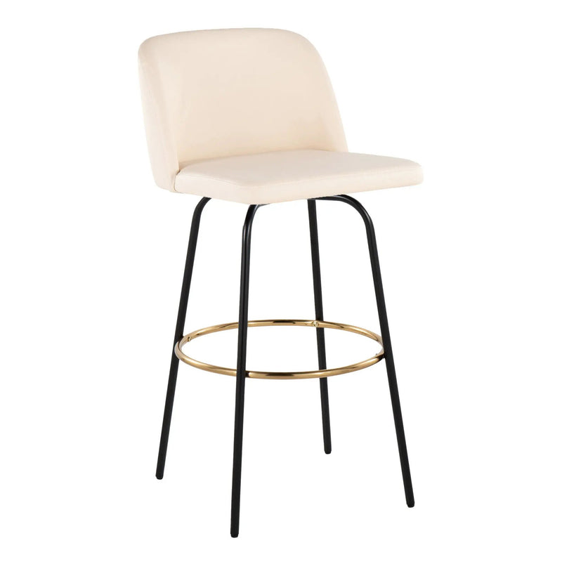 Toriano - Contemporary Fixed Height, Barstool With Swivel & Round Footrest (Set of 2) by Unique Piece Furniture