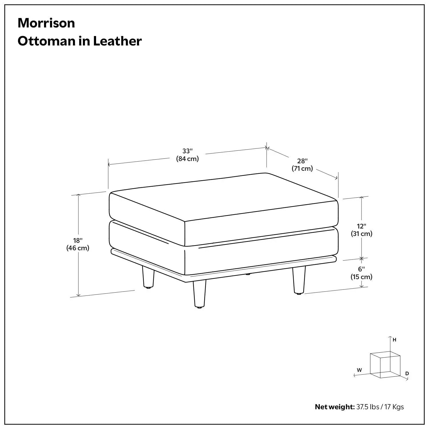 Morrison - Handcrafted Ottoman by Unique Piece Furniture