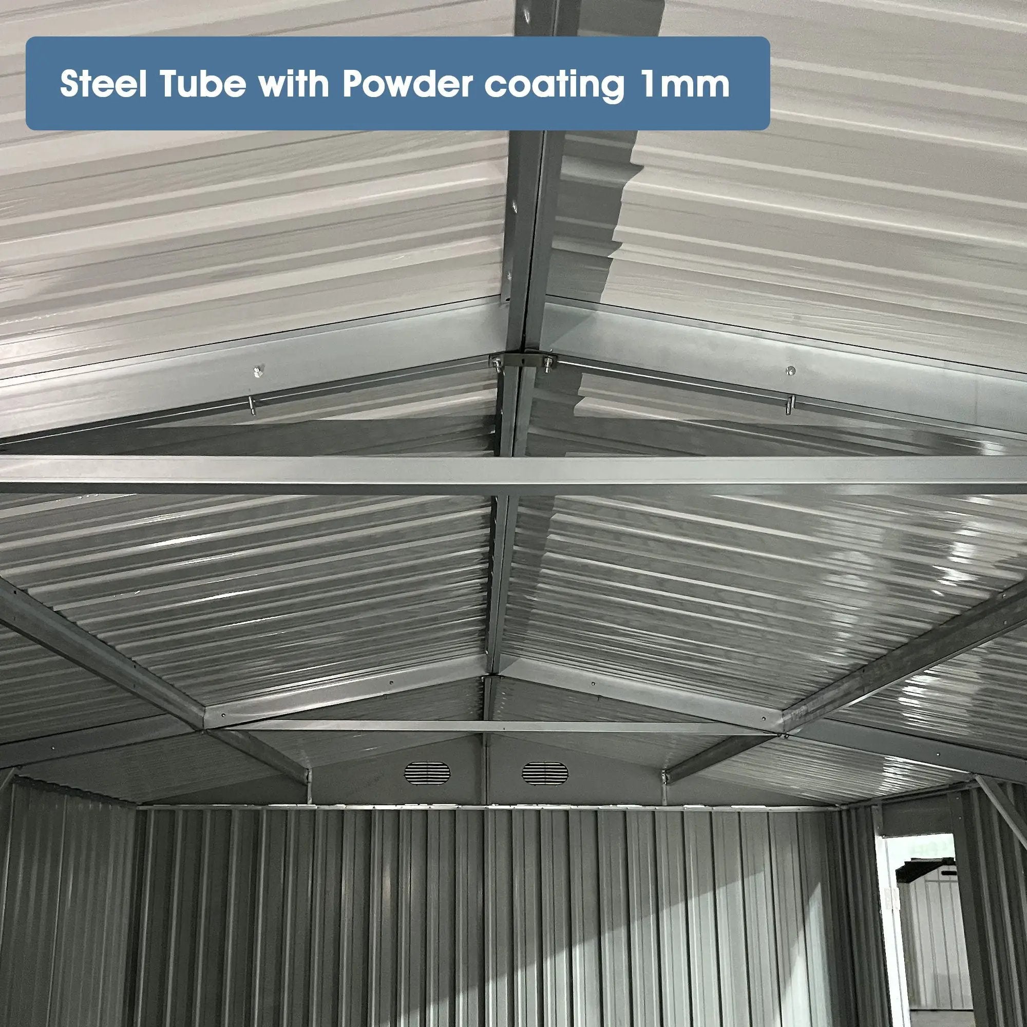 Industrial - 20' x 10' Heavy Duty Metal Garage Shed - Dark Gray by HouseOfZazla