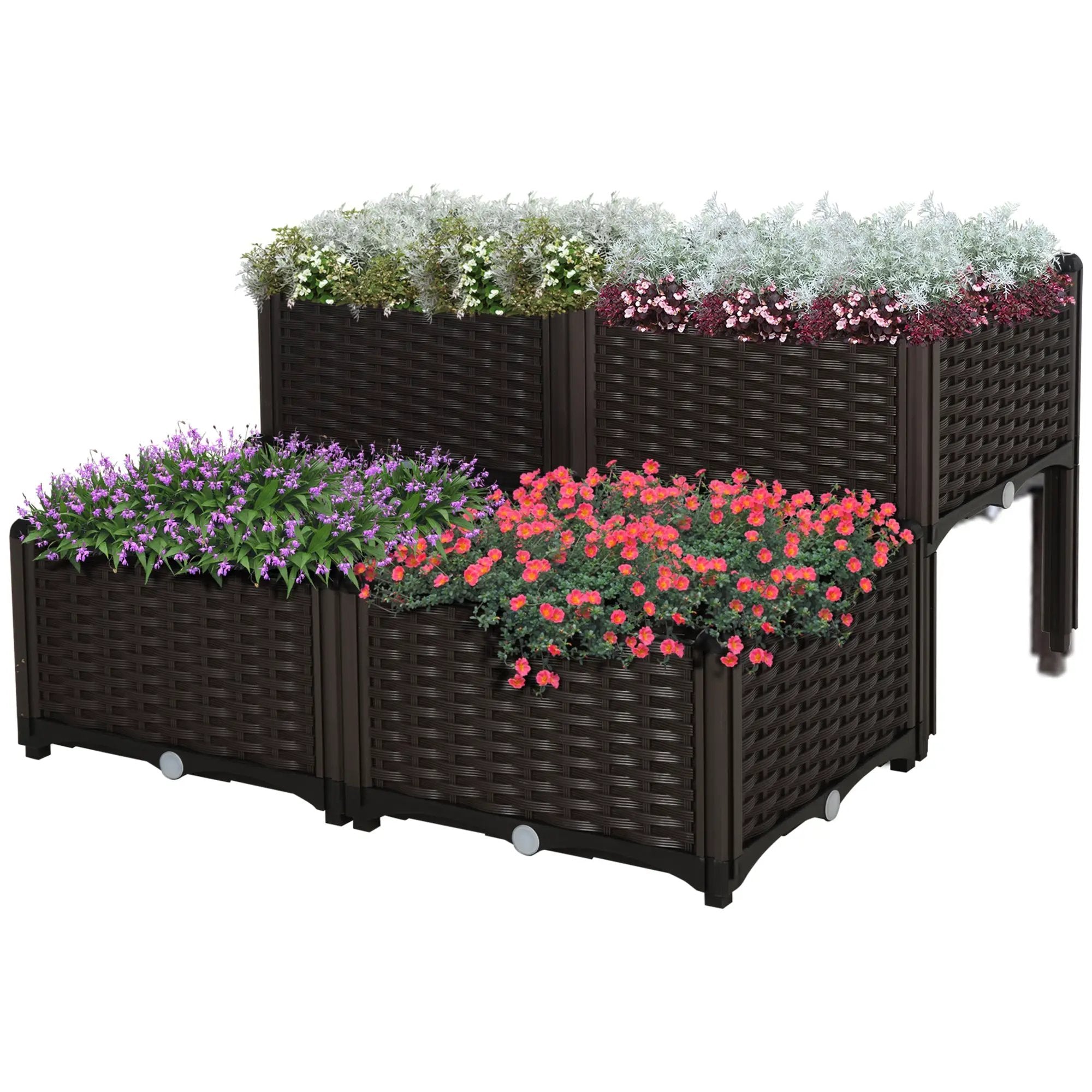 Outsunny 4 Piece Raised Garden Bed with Legs by HouseOfZazla
