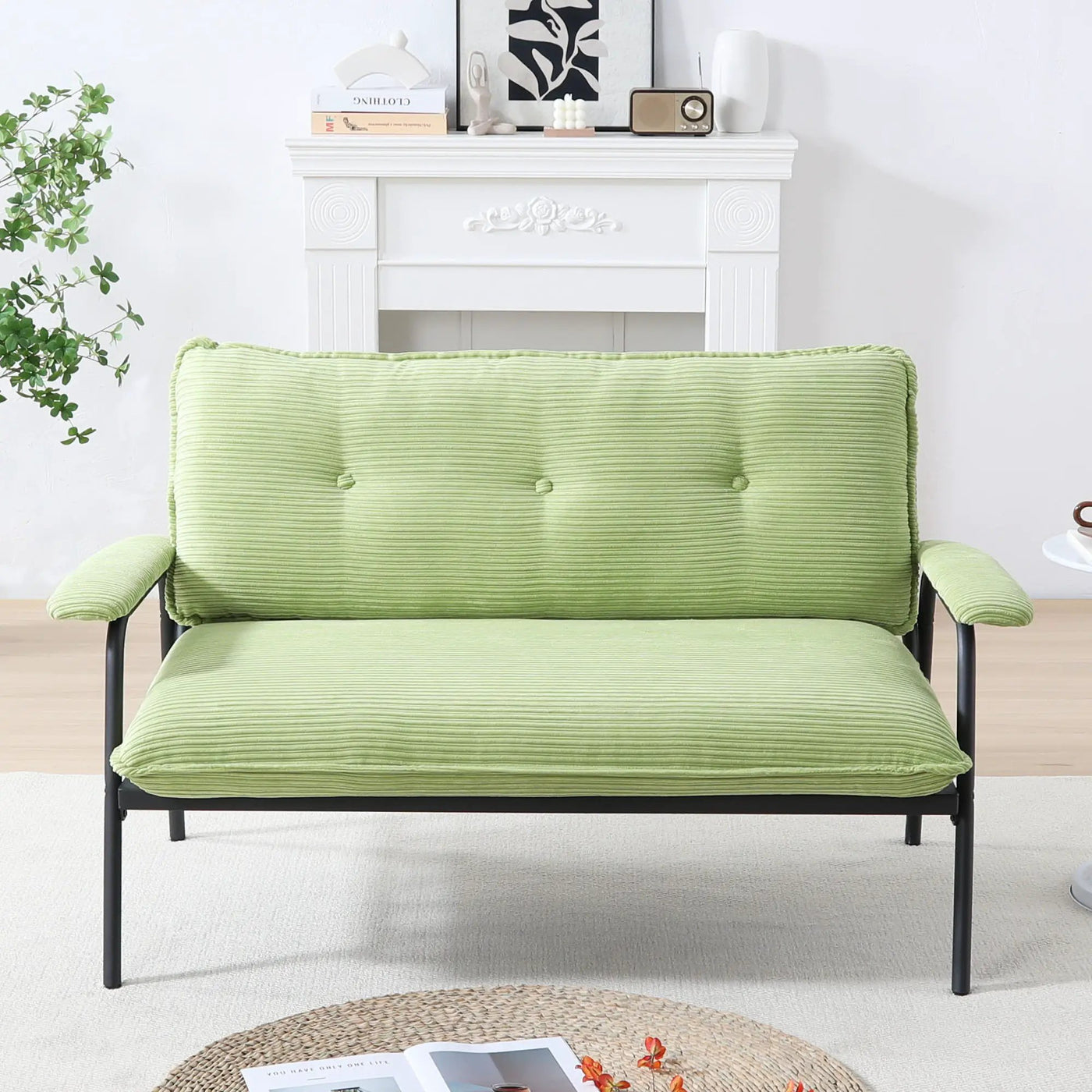 Modern Metal Frame Sofa With Sponge Filling For Compact Spaces And Versatile Use by HouseOfZazla
