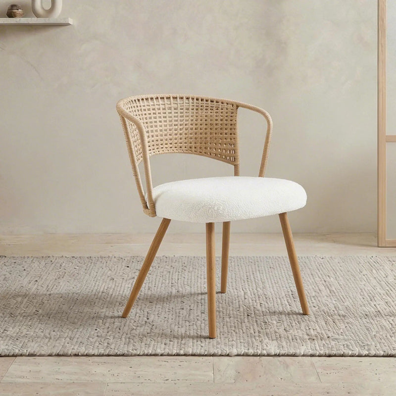 Dining Chairs With Wing Back Design For Kitchen (Set of 2) - Beige / Brown by HouseOfZazla