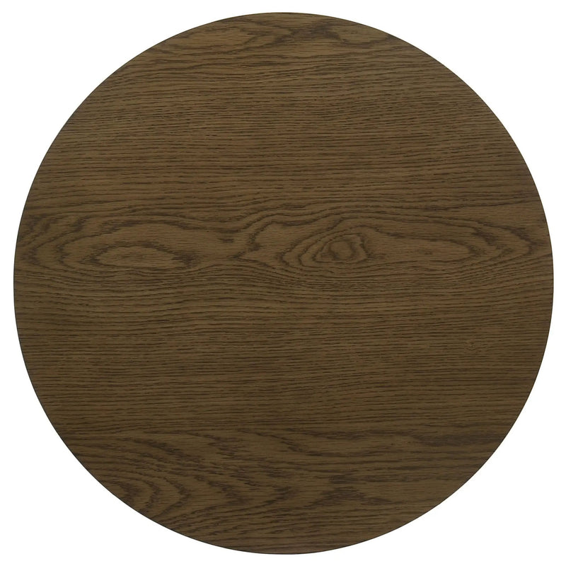 Kessler Round Sculptural Wood End Table Brown by Unique Piece Furniture