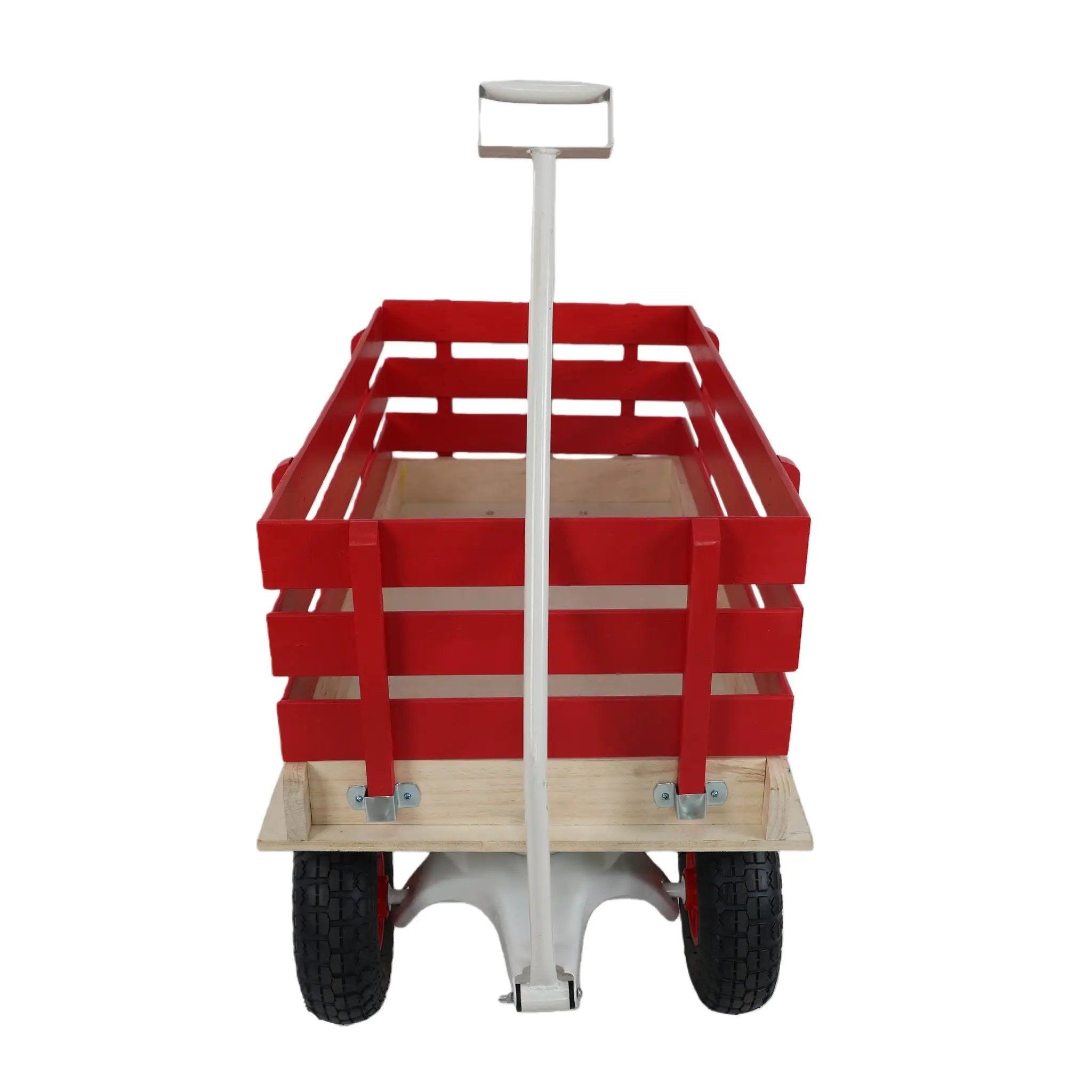 Red Wooden Wagon Cart with Folding Handle by HouseOfZazla