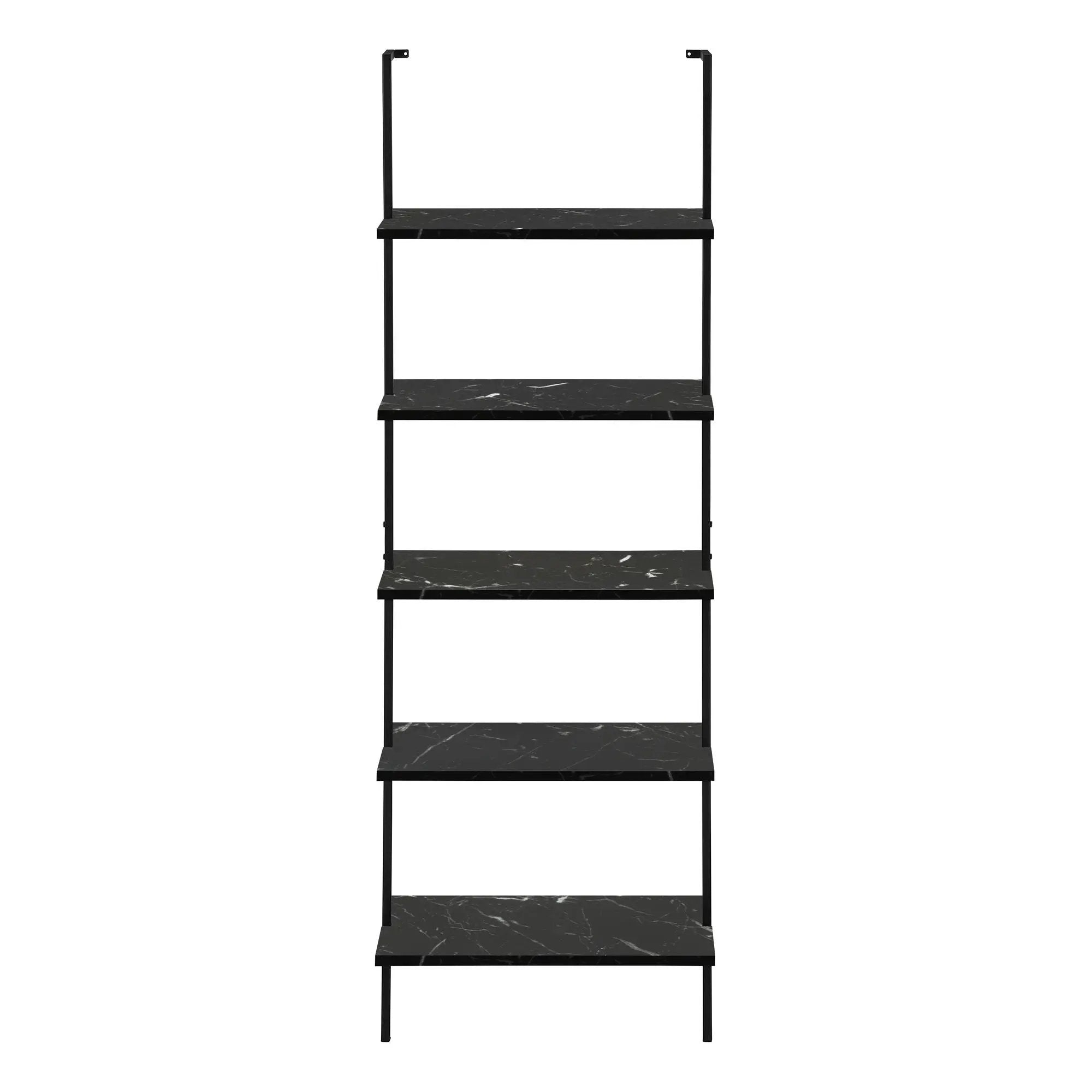 Bookshelf, Bookcase, Etagere, Ladder, 5 Tier, For Office, Marble Look Contemporary & Modern by Unique Piece Furniture