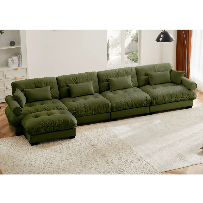 Super Comfort Oversized Modular Sectional Sofa With Movable Ottoman by Unique Piece Furniture