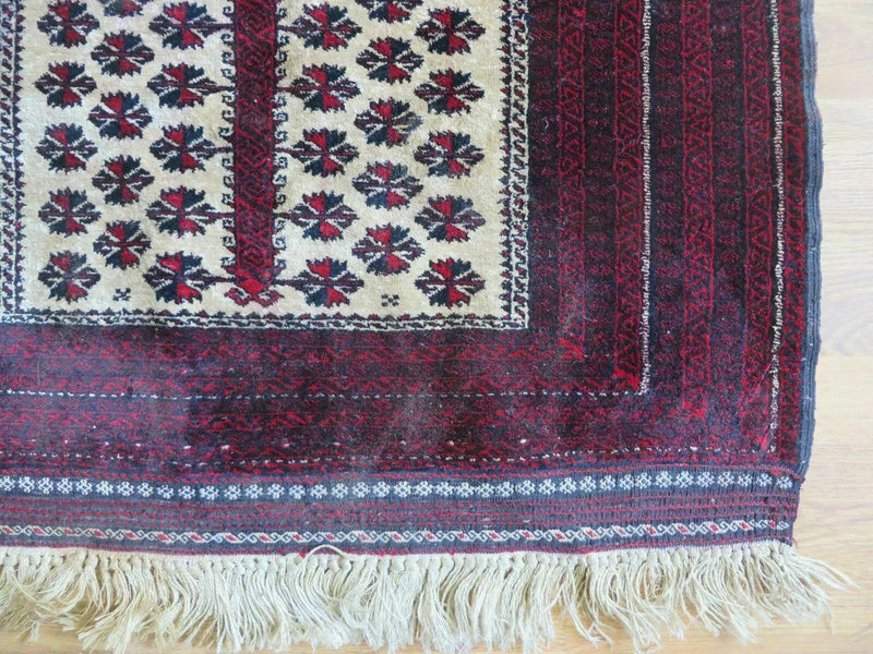 3' X 5' Handmade Fine Knotted Balouch Turkoman Prayer Silk Wool Rug by Jewel Rugs