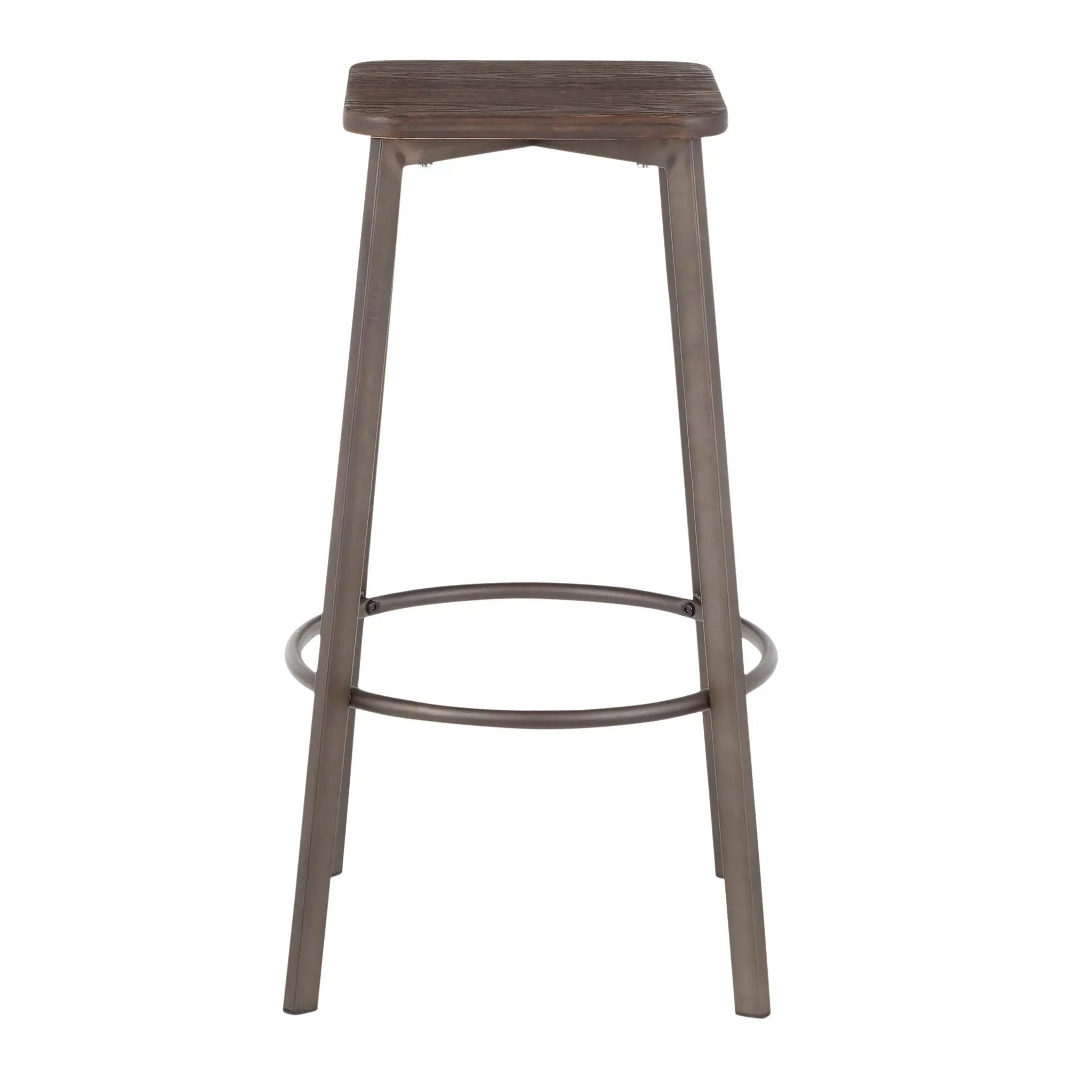 Clara - Industrial Square Barstool (Set of 2) - Espresso by Unique Piece Furniture