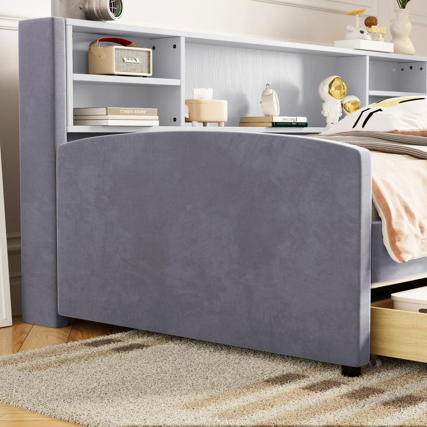 Luxurious Upholstered Platform Bed With Storage Drawers by HouseOfZazla