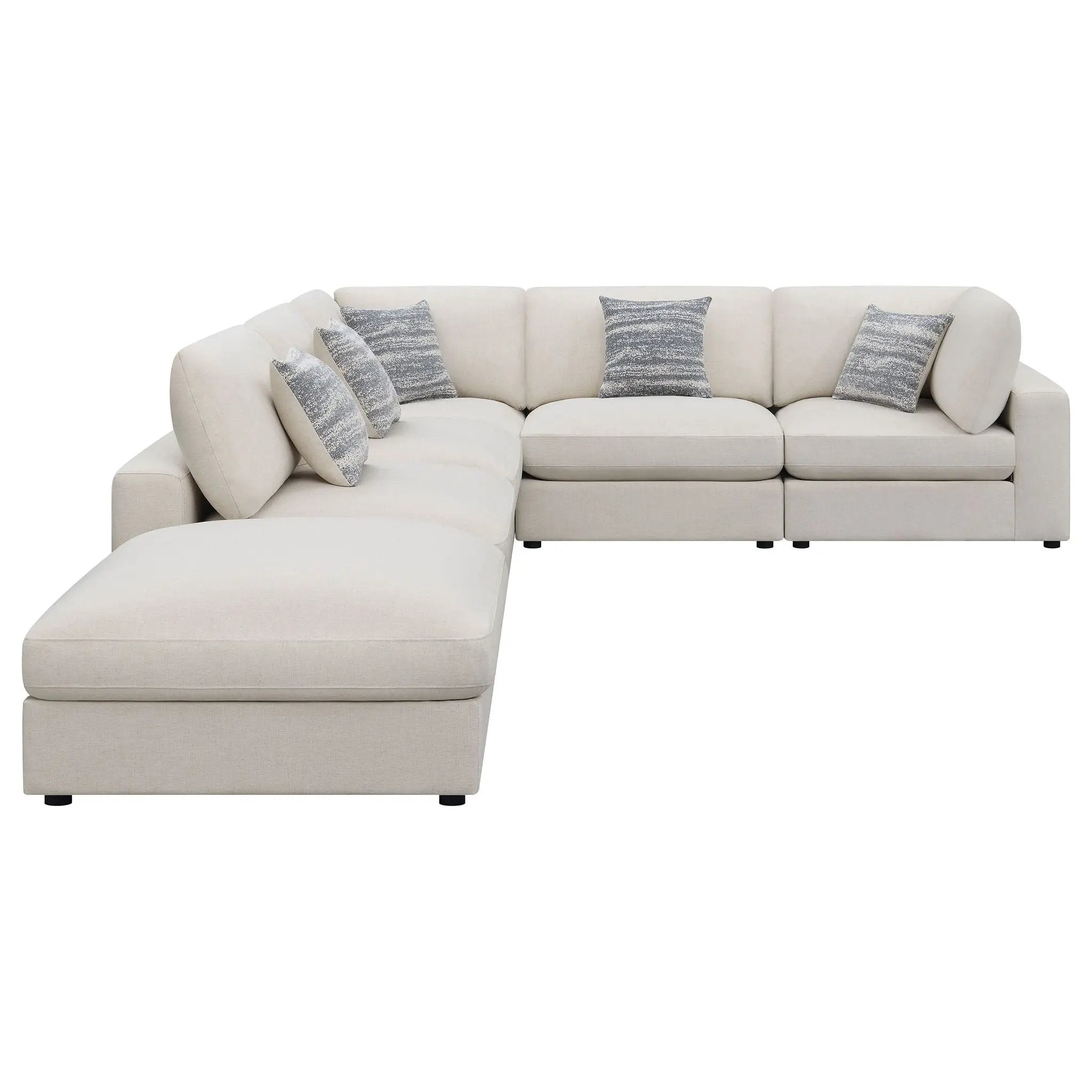 Serene 6-piece Upholstered Modular Sectional Sofa Beige by Unique Piece Furniture