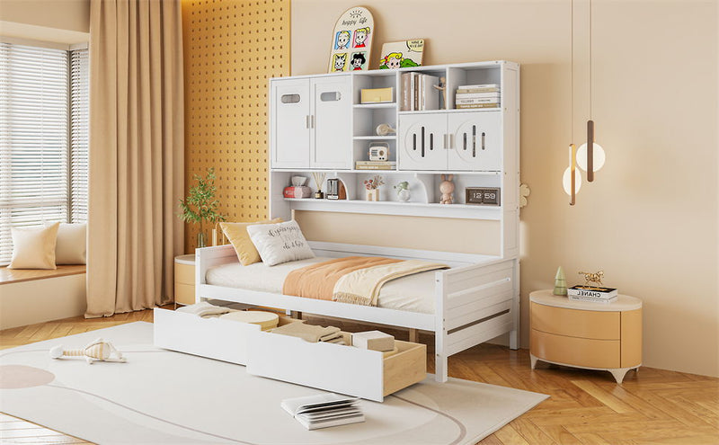 Daybed With All-In-One Cabinet And Shelf by HouseOfZazla