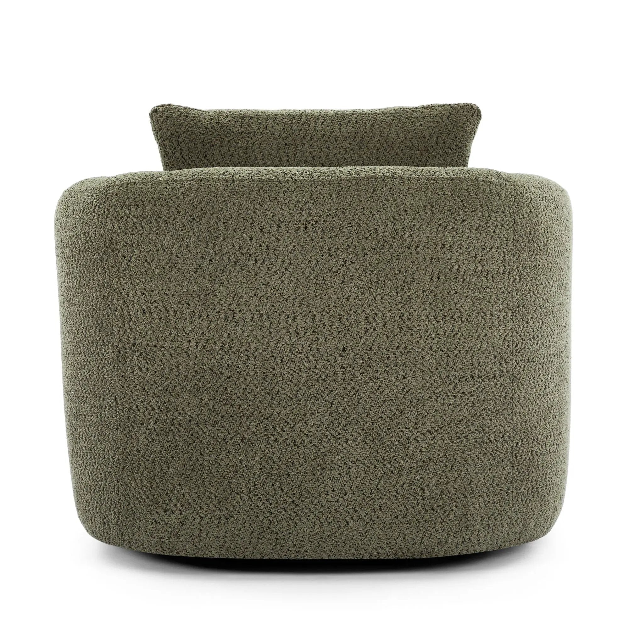 360° Swivel Barrel Sofa Chair With Throw Pillow, Upholstered Accent Chair by HouseOfZazla