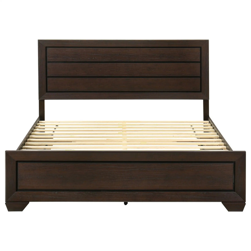 Kauffman Wood Eastern King Storage Panel Bed Dark Cocoa by Unique Piece Furniture