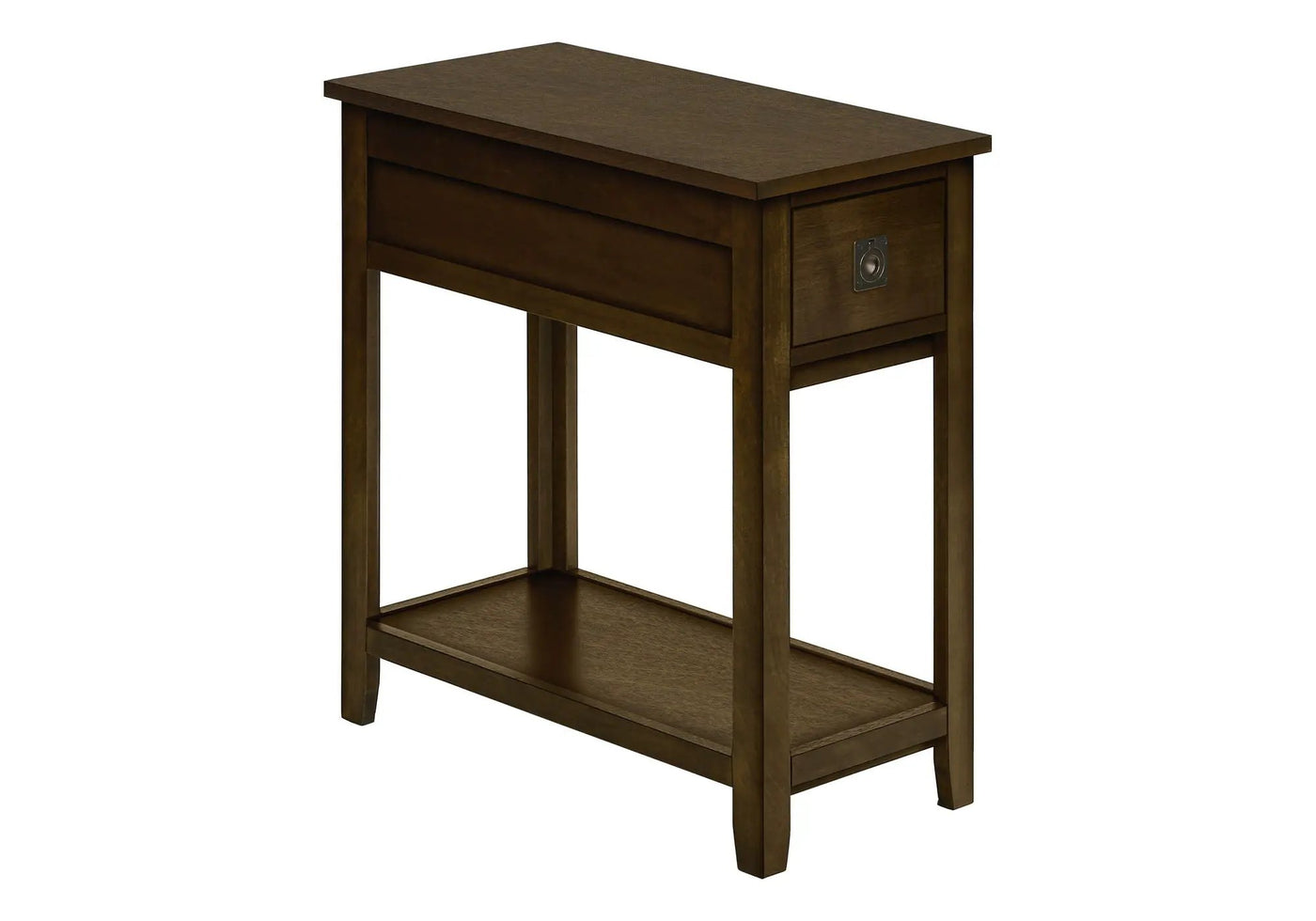 Accent End Table, 2 Tier, Narrow, Lamp, Storage Drawer, Charming Design by HouseOfZazla