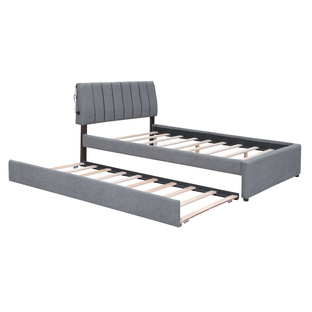 Upholstered Platform Bed With Trundle, photo 25 of 28