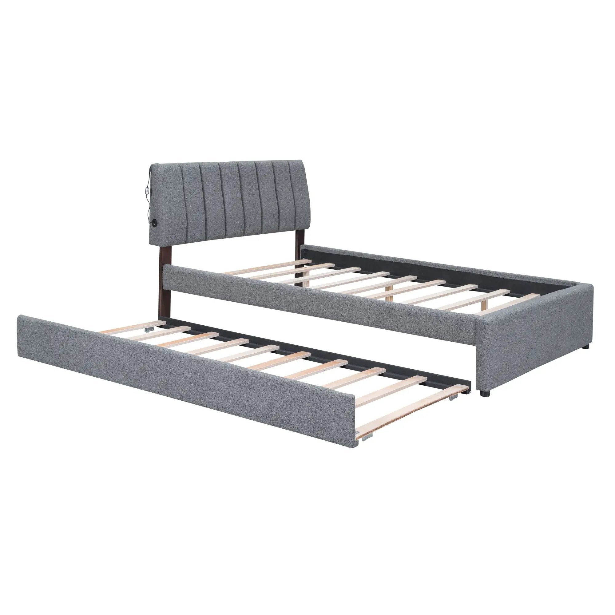 Upholstered Platform Bed With Trundle by HouseOfZazla