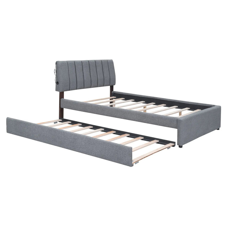 Upholstered Platform Bed With Trundle by HouseOfZazla