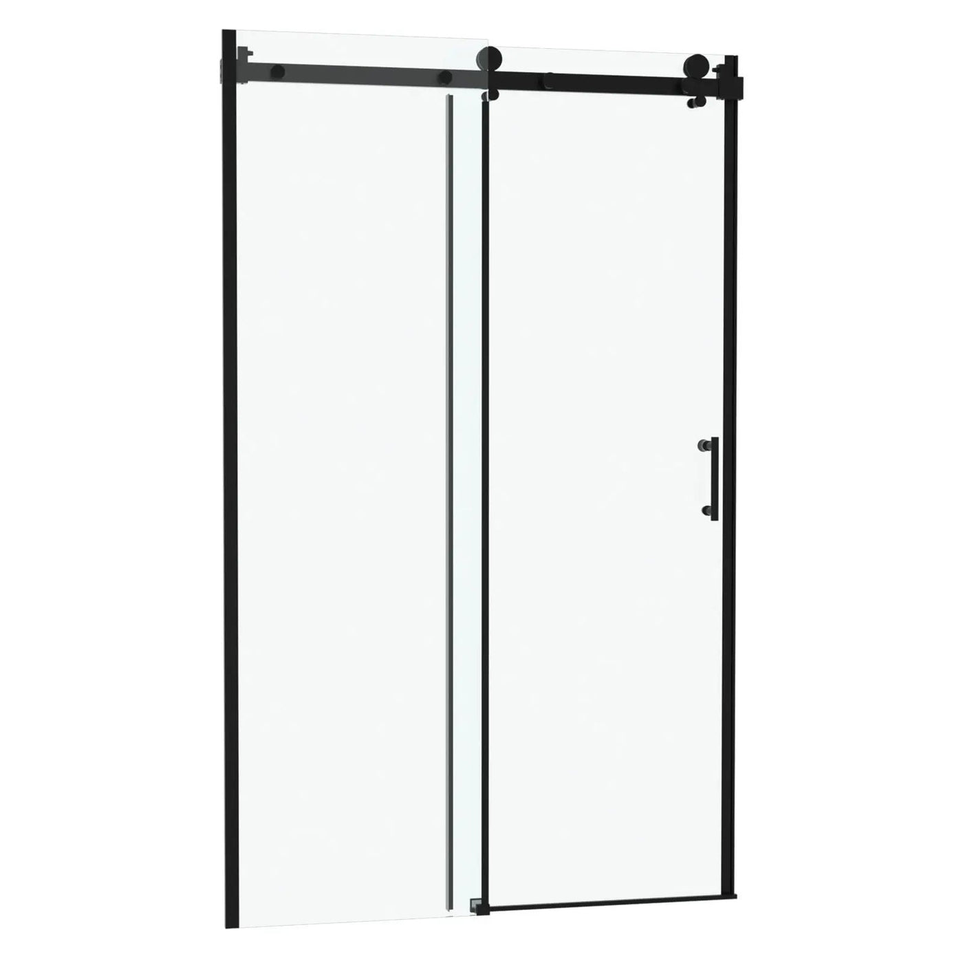 Modern Single Slide Shower Door, Tempered Glass, Stainless Steel Frame by HouseOfZazla