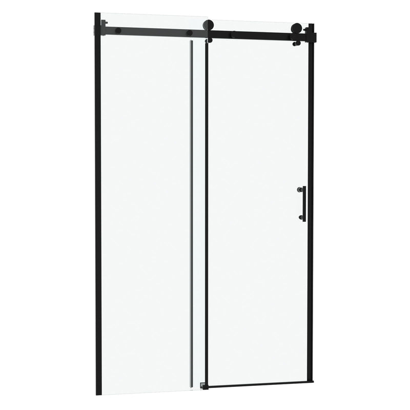 Modern Single Slide Shower Door, Tempered Glass, Stainless Steel Frame by HouseOfZazla