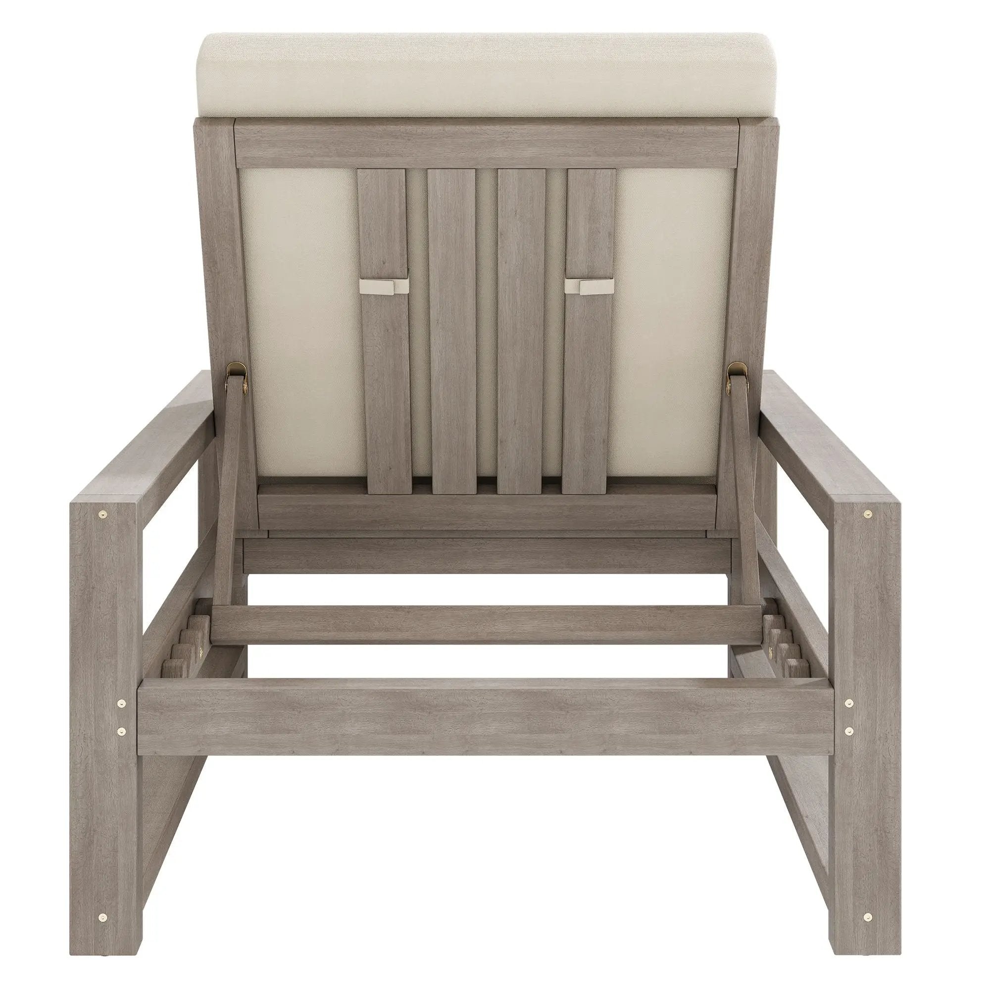 Outdoor Lounge Chairs, 5 Position Chaise Lounge With Adjustable Backrest (Set of 2) - Gray by HouseOfZazla